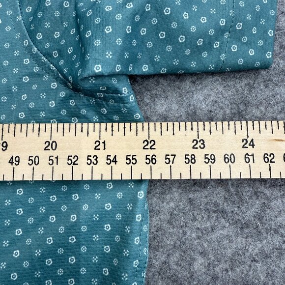 JACHS Men's Button-Up Shirt Casual Everyday Wear, Relaxed, Green Pattern, L NEW - Picture 9 of 12